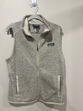 Patagonia Heathered Cream Full-Zip Fleece Jacket